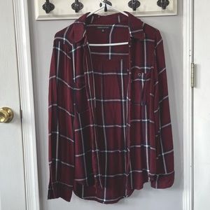 plaid button down